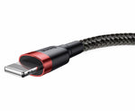 Câble Lightning tressé robuste Baseus 1m/2m - Noir/Gris/Rouge