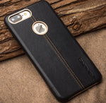 Coque iPhone 7 Plus Qialino en cuir véritable - Noir