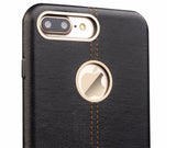 Coque iPhone 7 Plus Qialino en cuir véritable - Noir