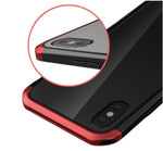Coque iPhone X Luphie avec Verre Renforcé & Métal – Rouge / Noir