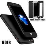 Coque intégrale 360° iPhone 6/6S/7/8/SE 2020 (Plus)/X/XR/XS/MAX + verre trempé de protection